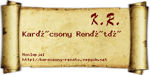 Karácsony Renátó névjegykártya