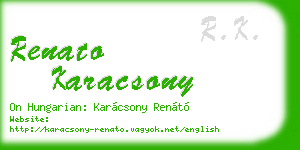renato karacsony business card